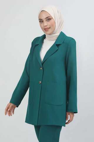 Oversize Ceket Pantolon Takım Petrol - 5