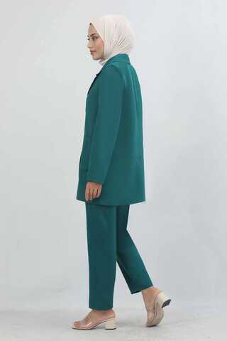 Oversize Ceket Pantolon Takım Petrol - 7