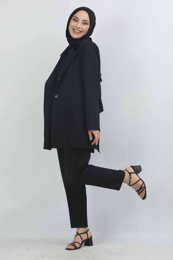 Oversize Ceket Pantolon Takım Siyah - 5