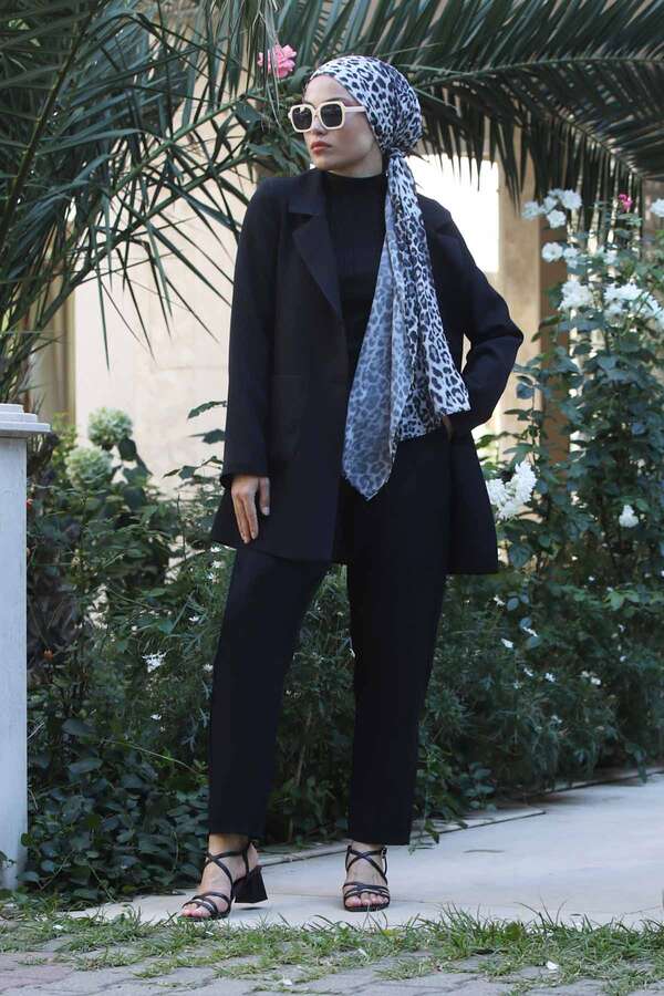 Oversize Ceket Pantolon Takım Siyah - 1