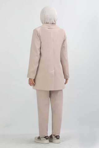 Oversize Ceket Pantolon Takım Vizon - 7