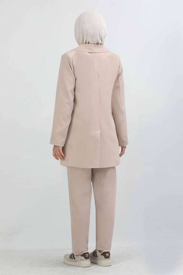 Oversize Ceket Pantolon Takım Vizon - 7