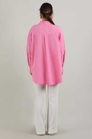 Oversize Cepli Gömlek Pembe - 5