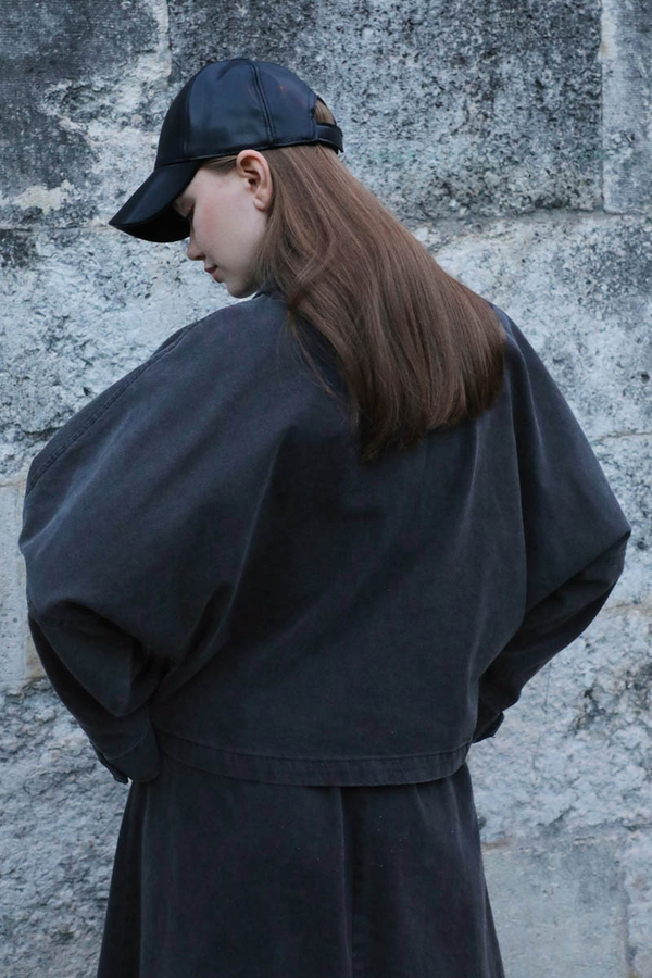 Oversize Denim Ceket Gri - 7