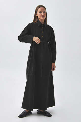 Oversize Denim Dress Black - 8
