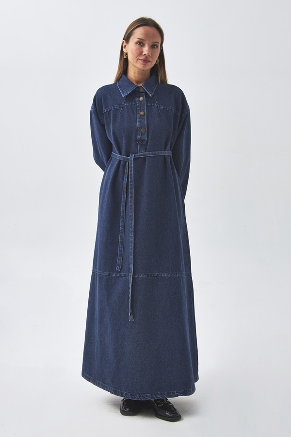 Oversize Denim Dress Light Blue - 6