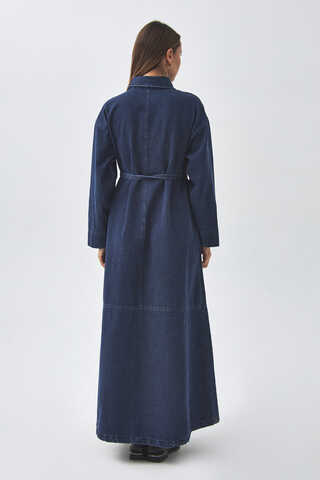 Oversize Denim Dress Light Blue - 7