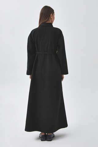 Oversize Denim Elbise Siyah - 9