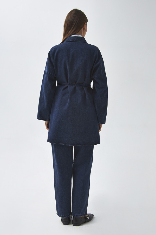 Oversize Denim Gömlek Açık Mavi - 13