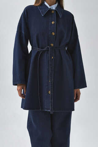 Oversize Denim Gömlek Açık Mavi - 2