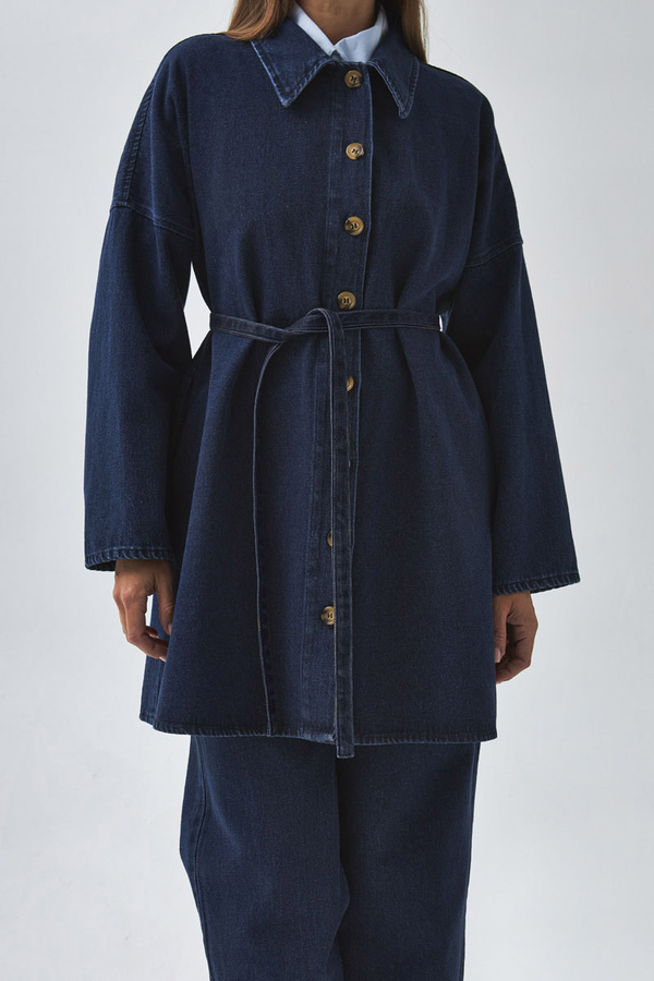 Oversize Denim Gömlek Açık Mavi - 2