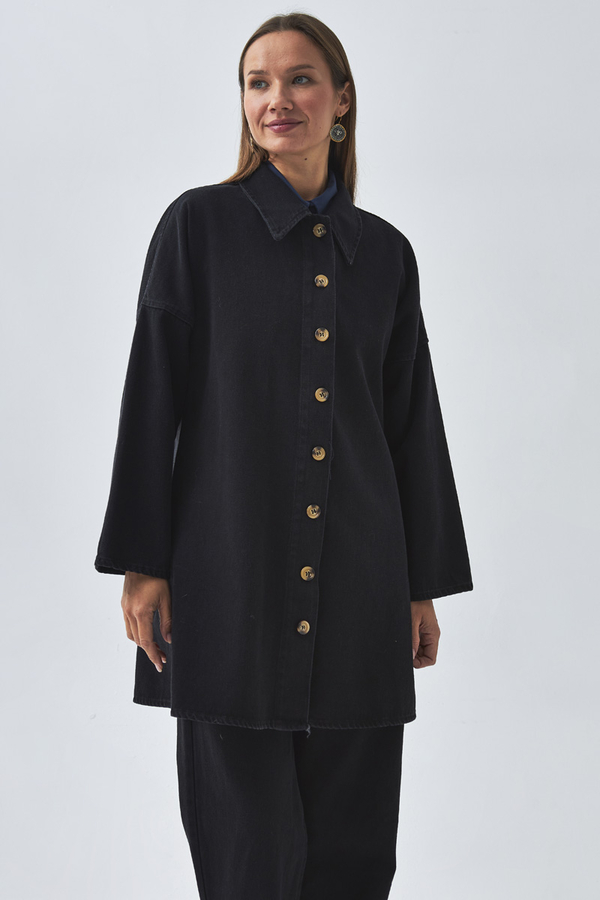 Oversize Denim Shirt Black - 11