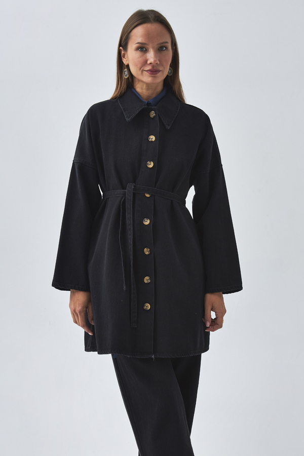 Oversize Denim Shirt Black - 4