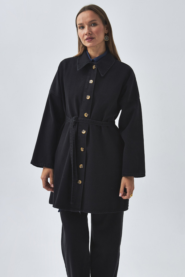 Oversize Denim Shirt Black - 12