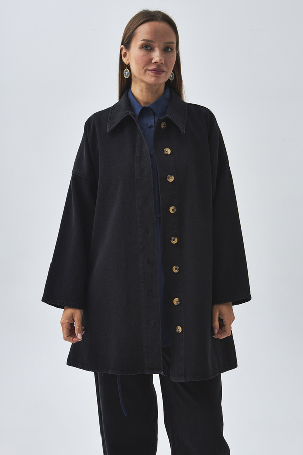 Oversize Denim Shirt Black - 2
