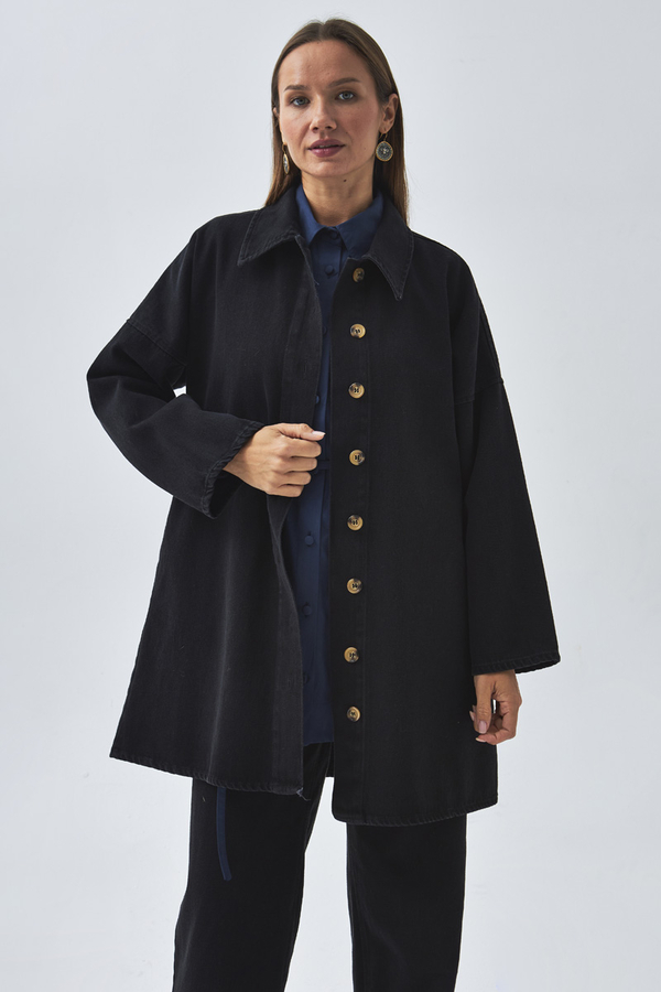 Oversize Denim Shirt Black - 3