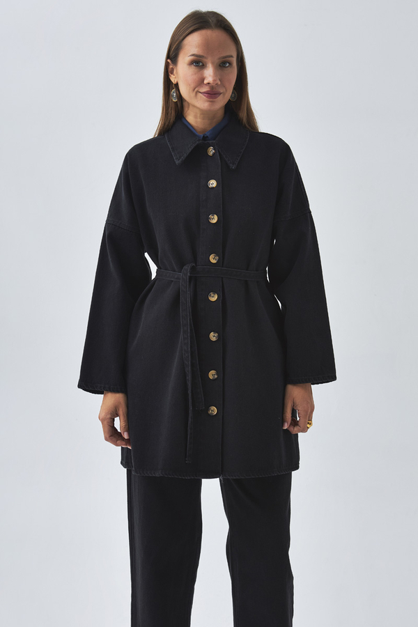 Oversize Denim Shirt Black - 1