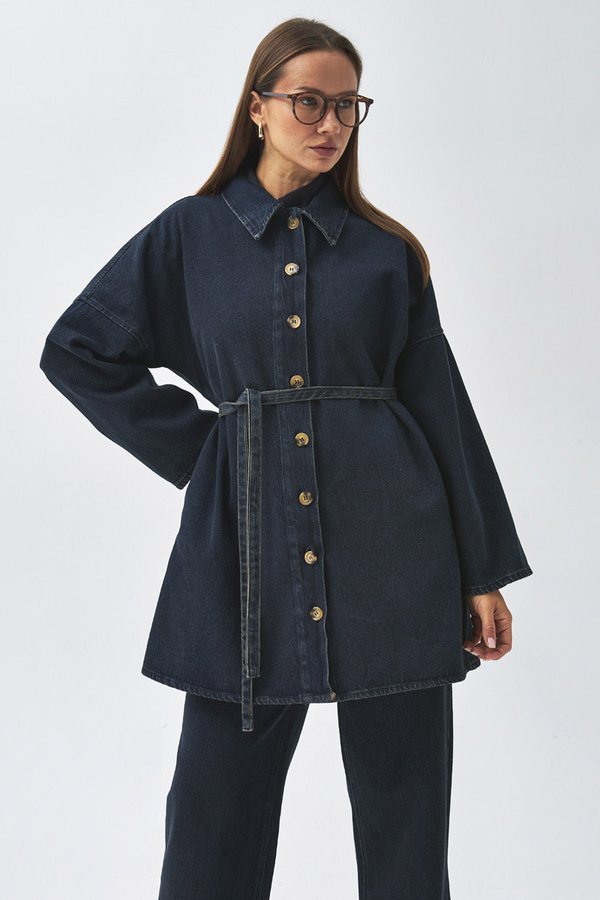 Oversize Denim Shirt Dark Blue - 2