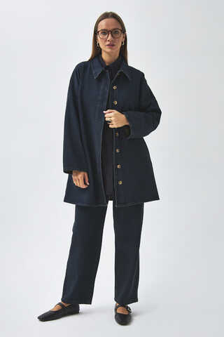 Oversize Denim Shirt Dark Blue - 6