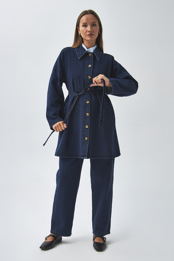 Oversize Denim Shirt Light Blue - 1