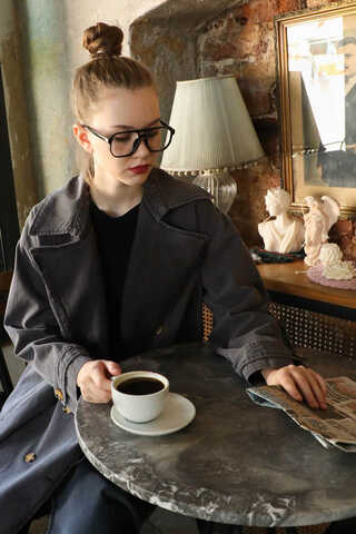 Oversize Denim Trençkot Siyah - 10