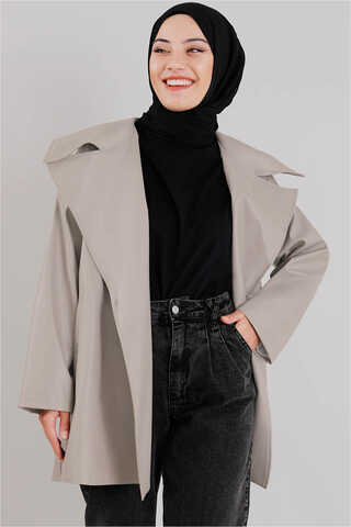 Oversize Deri Ceket Çakıl - 3