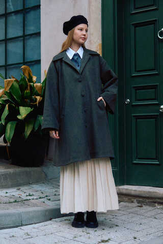 Oversize Drop-Shoulder Coat Anthracite - 3