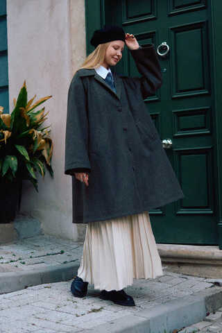 Oversize Drop-Shoulder Coat Anthracite - 5