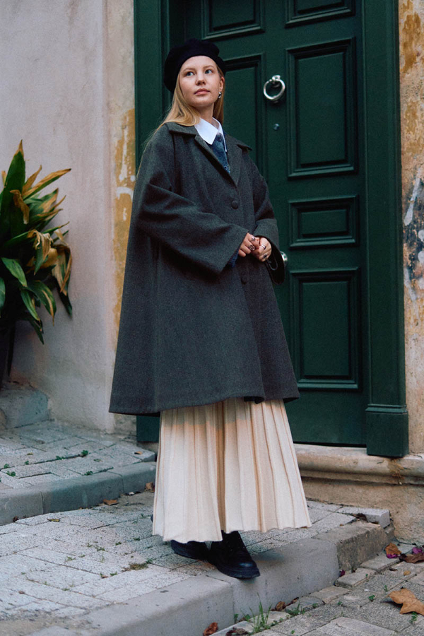 Oversize Drop-Shoulder Coat Anthracite - 6