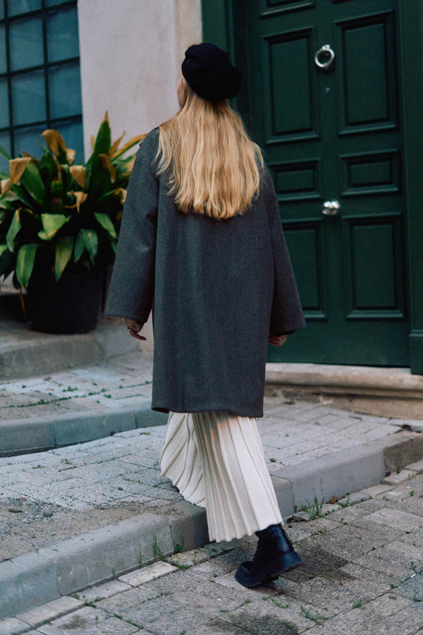 Oversize Drop-Shoulder Coat Anthracite - 13