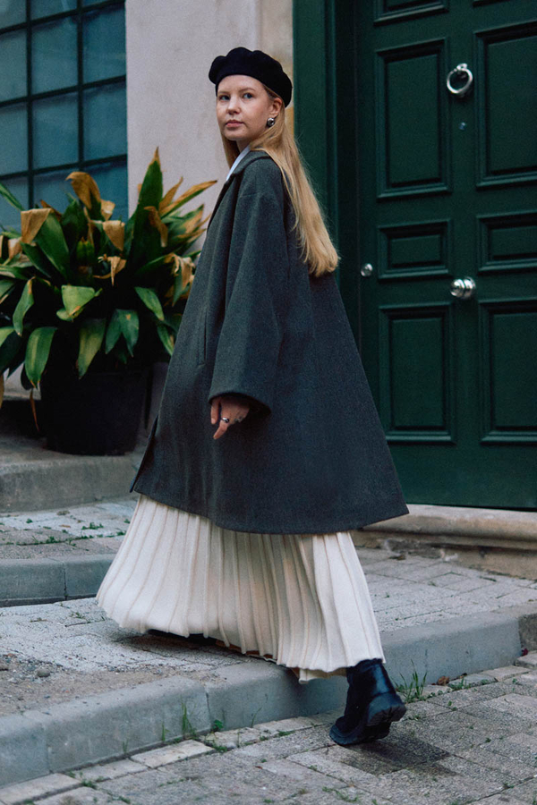 Oversize Drop-Shoulder Coat Anthracite - 11