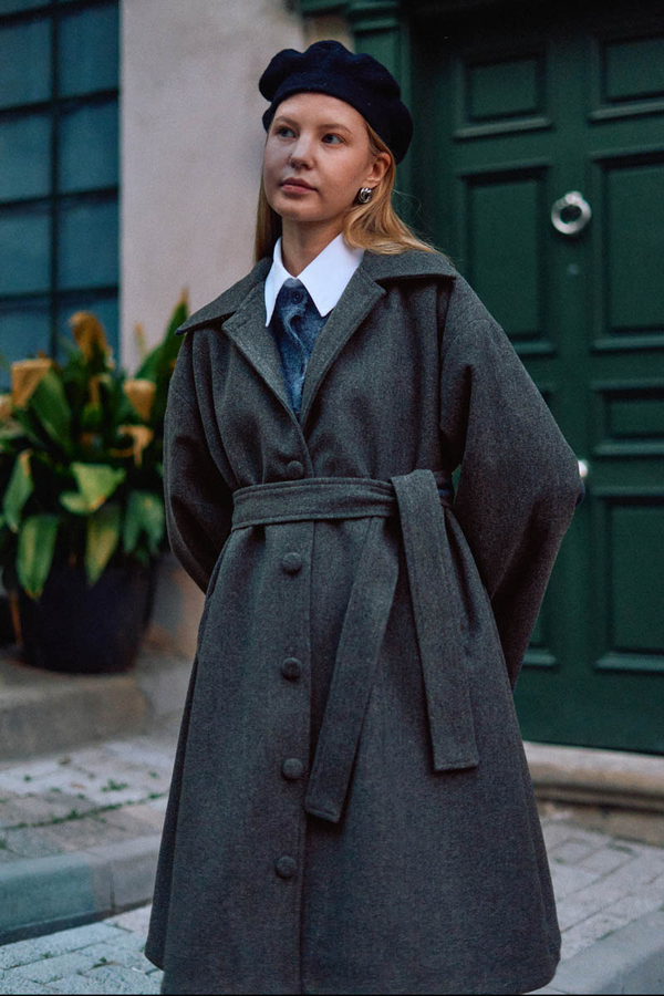 Oversize Drop-Shoulder Coat Anthracite - 2