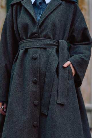 Oversize Drop-Shoulder Coat Anthracite - 9
