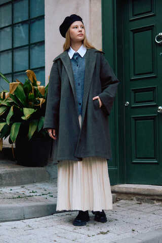 Oversize Drop-Shoulder Coat Anthracite - 10