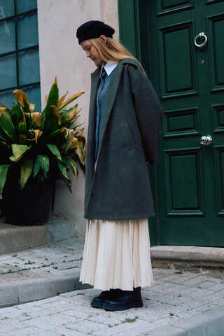 Oversize Drop-Shoulder Coat Anthracite - 12