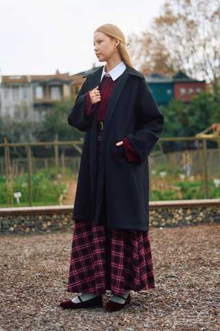 Oversize Drop-Shoulder Coat Black - 1