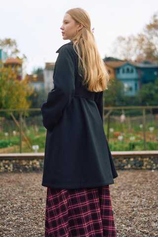 Oversize Drop-Shoulder Coat Black - 12