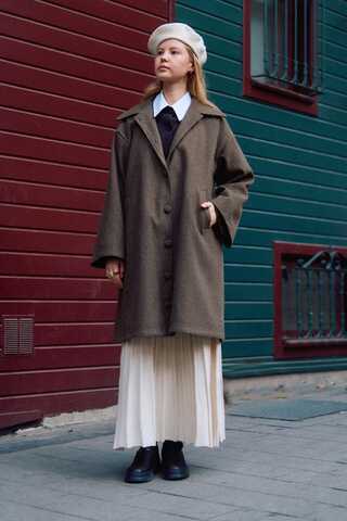 Oversize Drop-Shoulder Coat Brown - 1