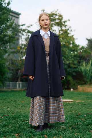 Oversize Drop-Shoulder Coat Navy - 3