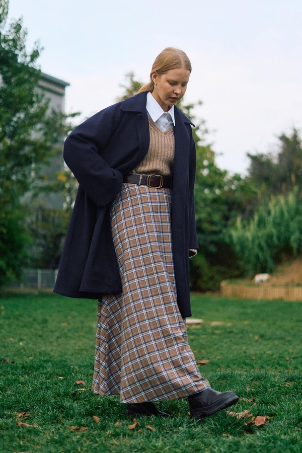 Oversize Drop-Shoulder Coat Navy - 4