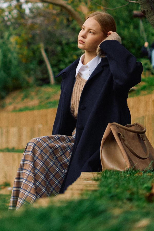 Oversize Drop-Shoulder Coat Navy - 12