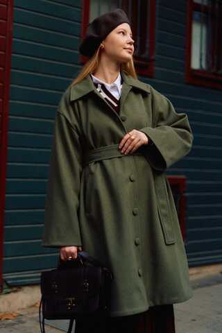 Oversize Düşük Kol Kaban Haki - 1