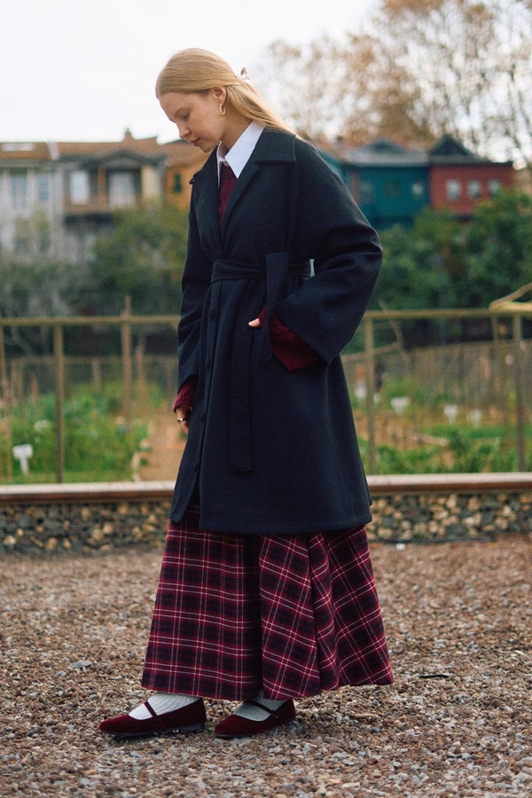 Oversize Düşük Kol Kaban Siyah - 6