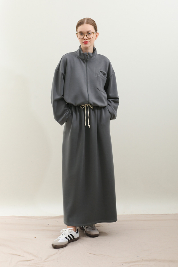 Oversize Etekli Spor Takım Antrasit - 1