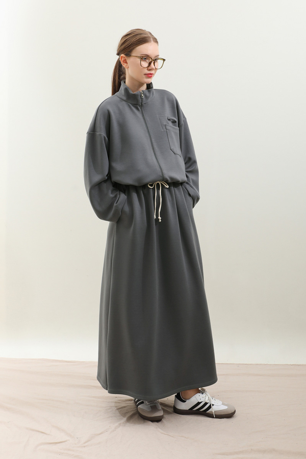 Oversize Etekli Spor Takım Antrasit - 5