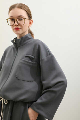 Oversize Etekli Spor Takım Antrasit - 8