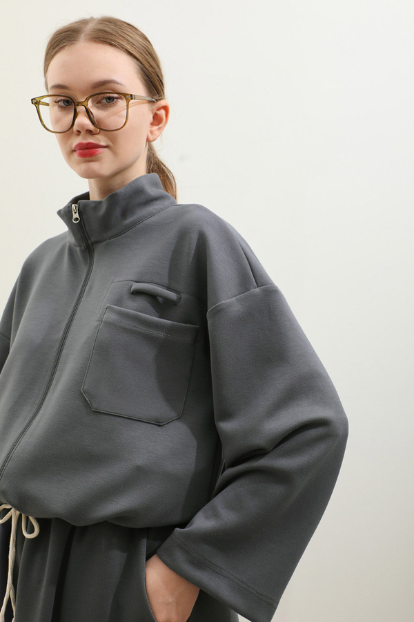 Oversize Etekli Spor Takım Antrasit - 8