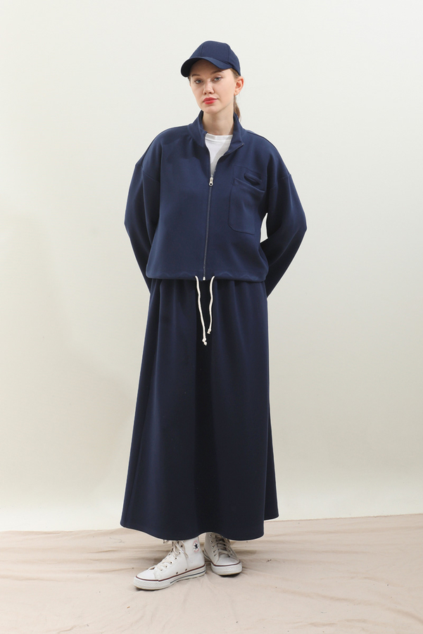 Oversize Etekli Spor Takım Lacivert - 5