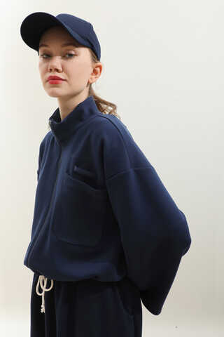 Oversize Etekli Spor Takım Lacivert - 8