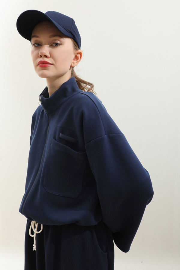 Oversize Etekli Spor Takım Lacivert - 8